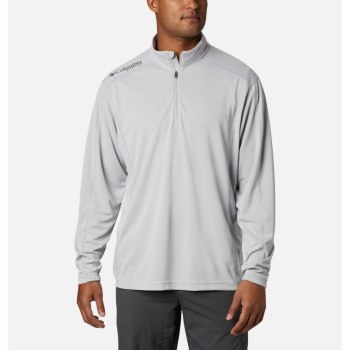 Pánské Mikiny Columbia PFG Low Drag 1/4 Zip Top Šedé DVGMET034